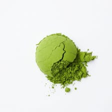 Mounded ceremonial matcha powder